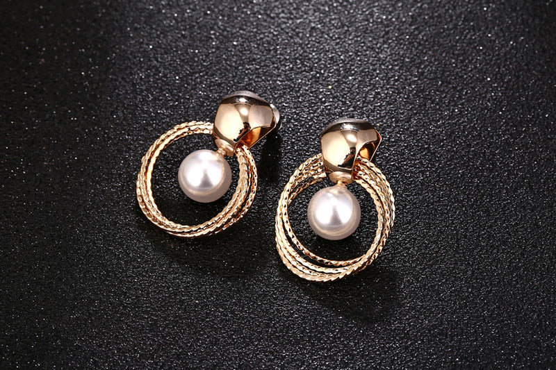 8mm Golden South Sea Round Pearl Stud Earrings - Pure Pearls